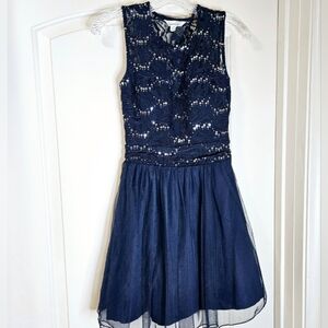 Speechless Dress Juniors Size 3 Navy Blue Mini Sleeveless Sequins